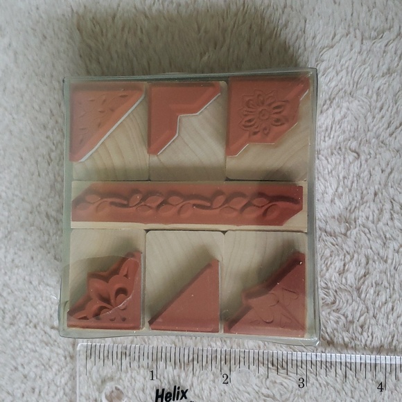 Rubber Stamp Corners Set •HERO ARTS Wooden Rubber Stamps• #LL437 •New Unopened - Picture 9 of 10